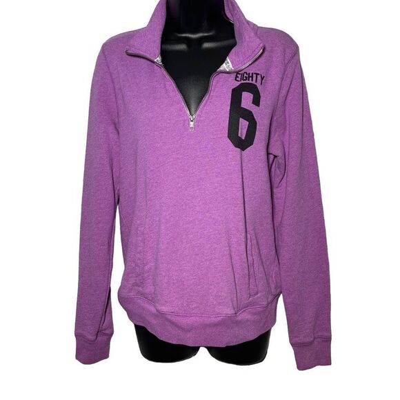 PINK Victoria's Secret Tops - PINK Purple 1/2 Zip Sweatshirt